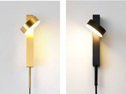 Gold Wall Sconce | 6.1 x 3.94 x 10.6 in | Modern LED Lamp with Dimmer | Adjustable Arm | Brick by Brick