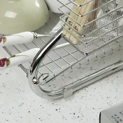 2-Tier Dish Drying Rack | Kitchen Drainboard Set | Stainless Steel | Rust-Proof | Brick by Brick