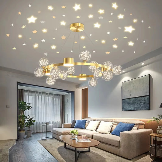 Creative LED Pendant Light | Modern Crystal Chandelier | Cord Hanging Fixture | Home & Study Lighting | Brick by Brick