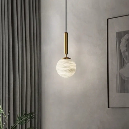 Copper Pendant Light | D4.7 in or D5.9 in | Modern Marble | Single Head Chandelier | Brick by Brick
