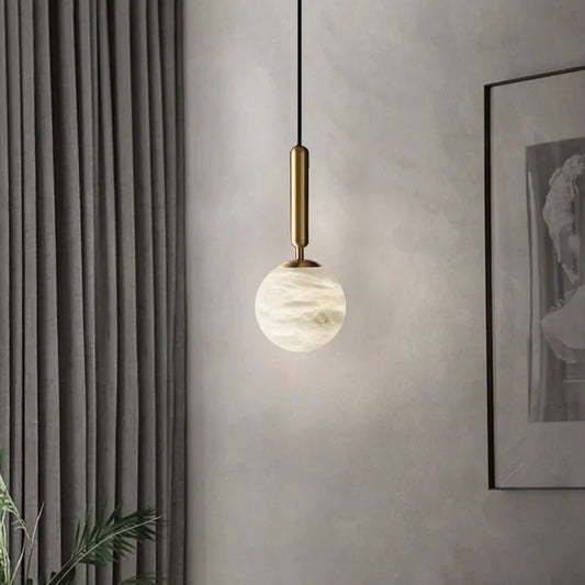 Copper Pendant Light | D4.7 in or D5.9 in | Modern Marble | Single Head Chandelier | Brick by Brick