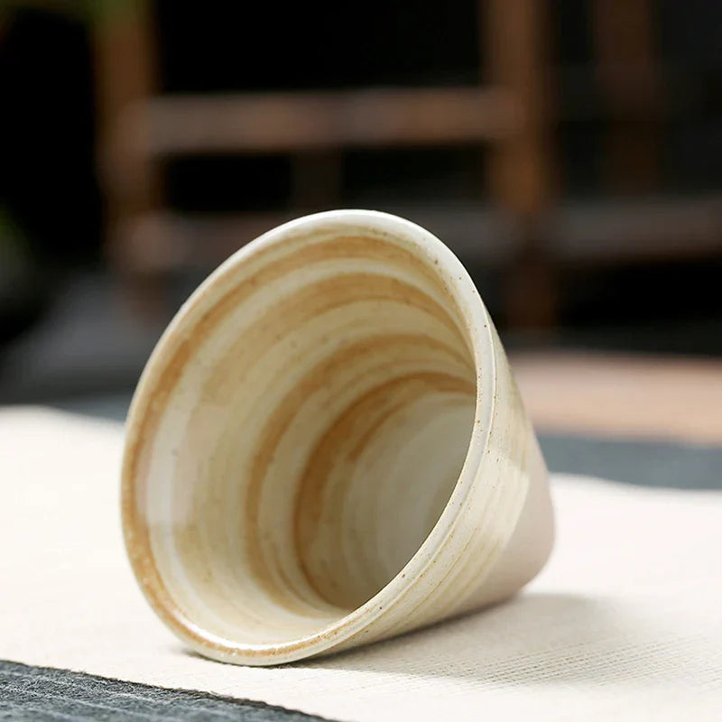 Cone‑Shaped Espresso Cup – Vintage Style Ceramic - with Stand-Brick by Brick London-Brick By Brick London