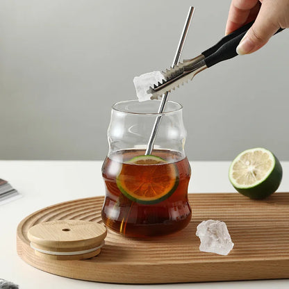 Glass Straw Cup | 5.1 H x 2.7 D in | Wave Design Drinking Glass | Heat Resistant Borosilicate | Brick by Brick
