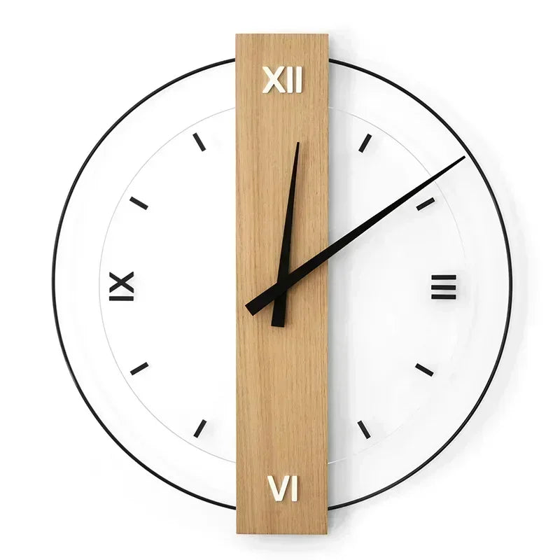 Silent Oak Wall Clock | 12–14″ | Minimalist Wooden Timepiece