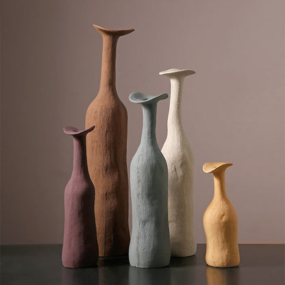 Japandi Ceramic Bottle Vase | Morandi Art Design | Handcrafted Home Décor | Brick by Brick