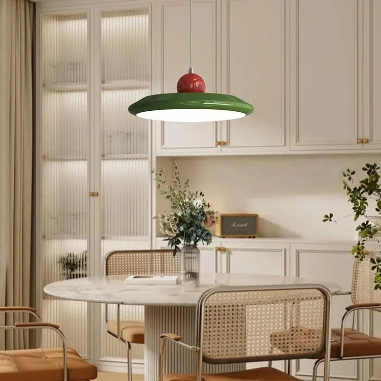 Pendant Lamp | 7.9 - 11.8in | Retro Flying Saucer Design | Metal Chandelier | Nordic Cream Style | LED E27 | Brick by Brick