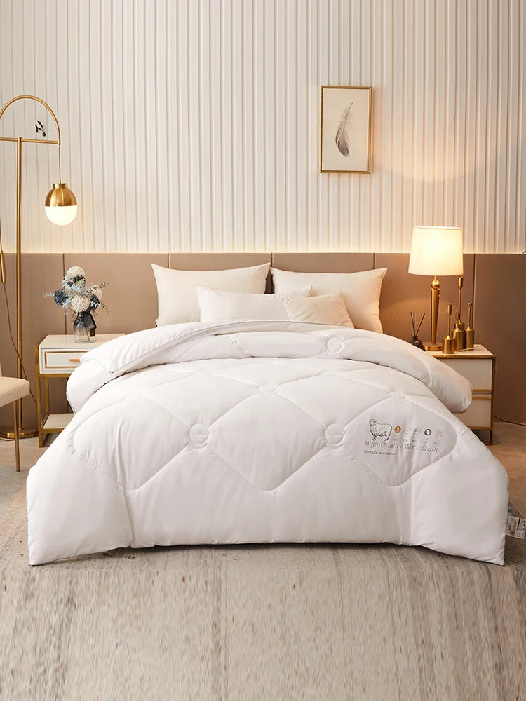 New Zealand Wool Blanket | 59 - 87 in | Thick Heating Blanket | Ultra-Fine Wool Four Season Quilt Core | Double & Single Bedding | Brick by Brick