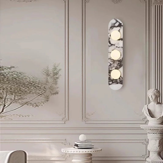 Modern Wall Sconce | 4.72 in | Stone & Marble LED Lamp | Indoor Lighting | Brick by Brick