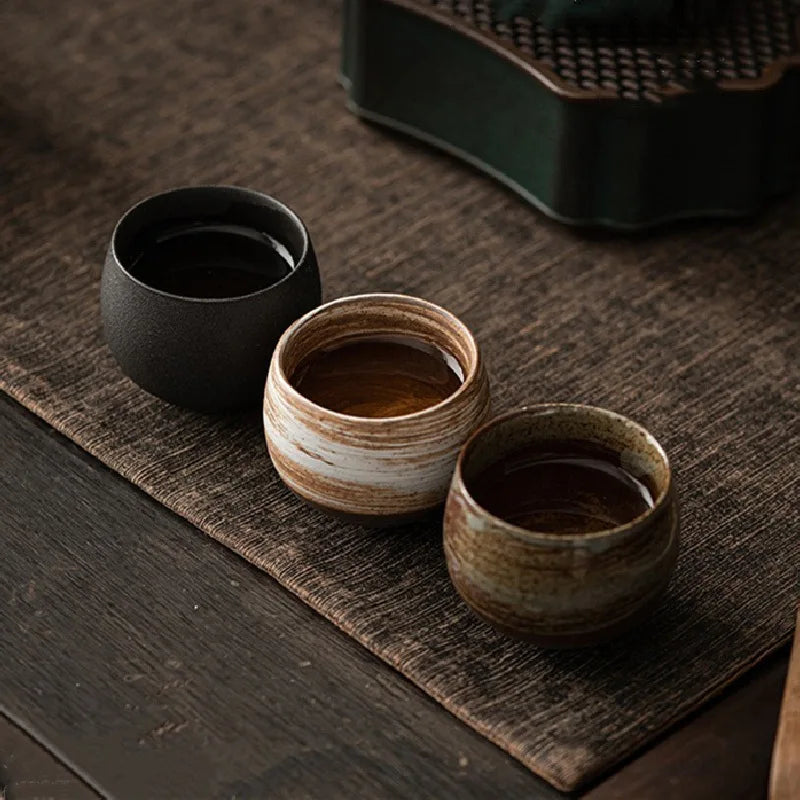 Rustic Ceramic Espresso Cups | 3oz Stoneware with Earth-Toned Glaze | Microwave & Dishwasher Safe