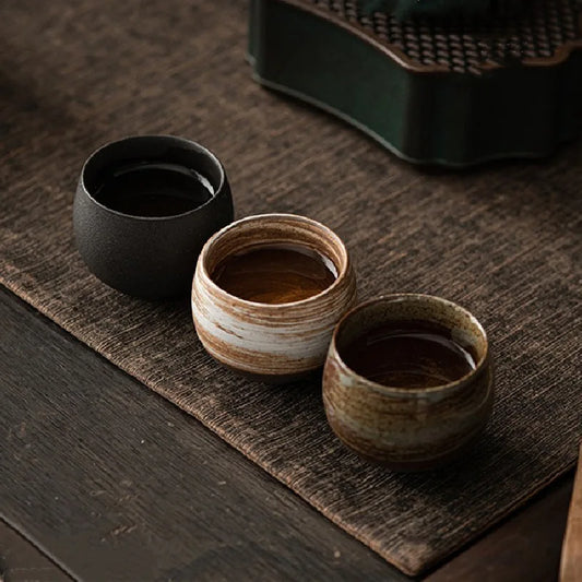 Rustic Ceramic Espresso Cups | 3oz Stoneware with Earth-Toned Glaze | Microwave & Dishwasher Safe