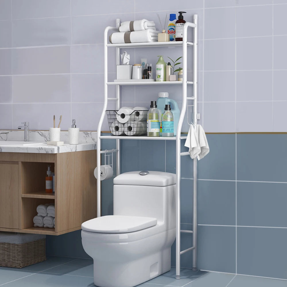 Black Metal Toilet Rack | 3-Tier Over Toilet Storage Organizer | Bathroom Shelf | Brick by Brick