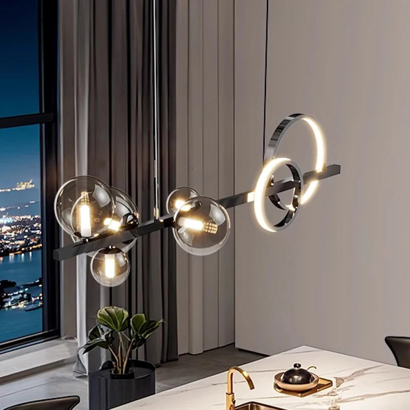 Modern LED Chandelier | 47.2 x 39.14in | Glass & Iron Pendant Light | Smart Dimmable Options | Brick by Brick