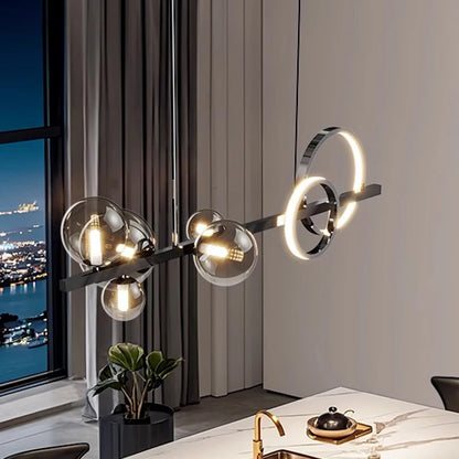 Modern LED Chandelier | 47.2 x 39.14in | Glass & Iron Pendant Light | Smart Dimmable Options | Brick by Brick