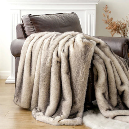 Yūgen Faux Fur Throw | H50 & H59.8 in | Japandi Inspired | Plush & Handmade | Brick by Brick