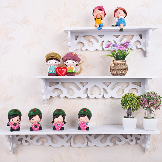 Floating Wall Shelves | Set of 3 | White Wooden Display | Modern Decorative Storage | Brick by Brick