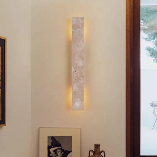 Rectangle Marble Wall Light | 2.36x17.72 in | Modern LED G9 Bulb Sconce | Up & Down Indoor Lighting | Brick by Brick