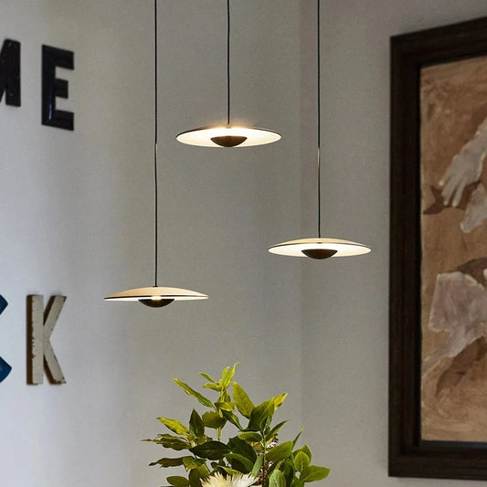 Modern Creative Chandelier | LED Ceiling Pendant Light | Black & Wood Grain Design | Adjustable Sizes | Brick by Brick