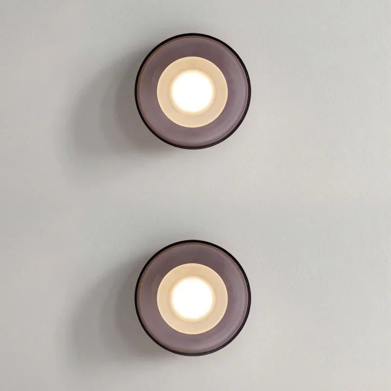 LED Wall Lamp | 8.7 x 5.1 in | Modern Glass Sconce | Clear or Gray Shade | Ambient Indoor Lighting | Brick by Brick
