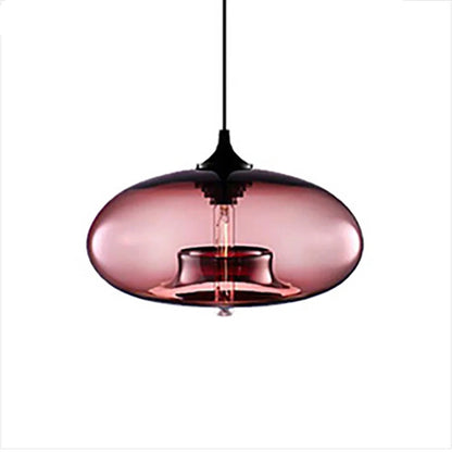 Nordic Glass Pendant Light | 11 x 6 in | Contemporary Hanging Ceiling Lamp | Colorful Fixture | Brick by Brick