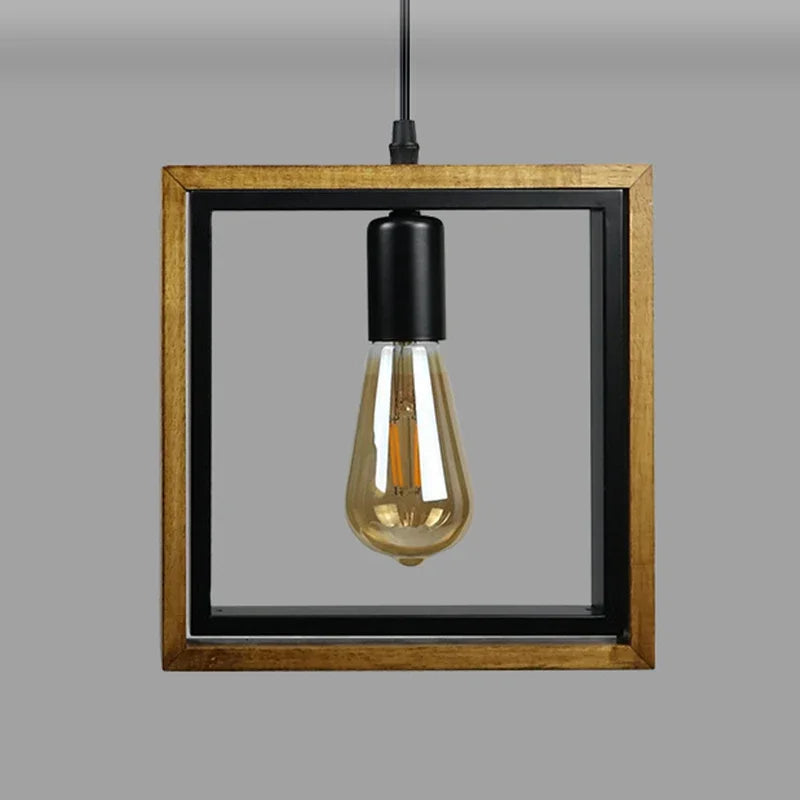 Retro Iron & Wood Chandelier | 96.5 x 96.5in | Pendant Ceiling Lamp | E27 Hanging Light for Bedroom & Bar | Brick by Brick