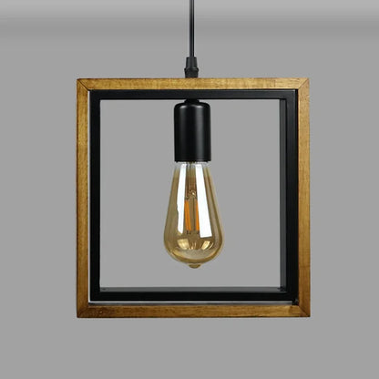 Retro Iron & Wood Chandelier | 96.5 x 96.5in | Pendant Ceiling Lamp | E27 Hanging Light for Bedroom & Bar | Brick by Brick