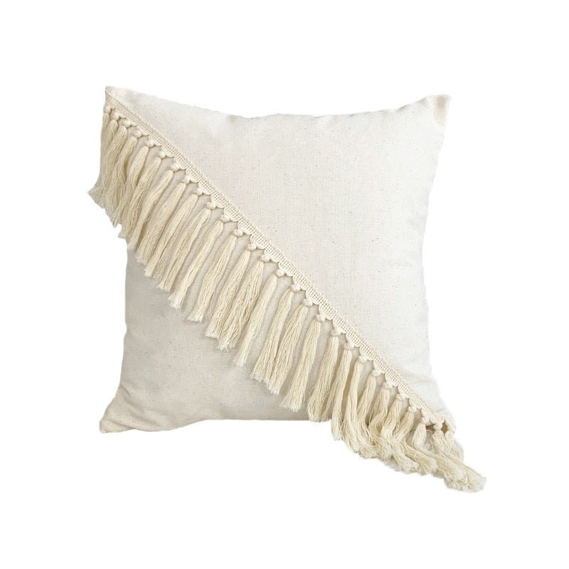 Japandi Cotton Linen Pillow Cover | Beige Woven Design | Modern Cushion Case | Minimalist Home Décor | Brick by Brick