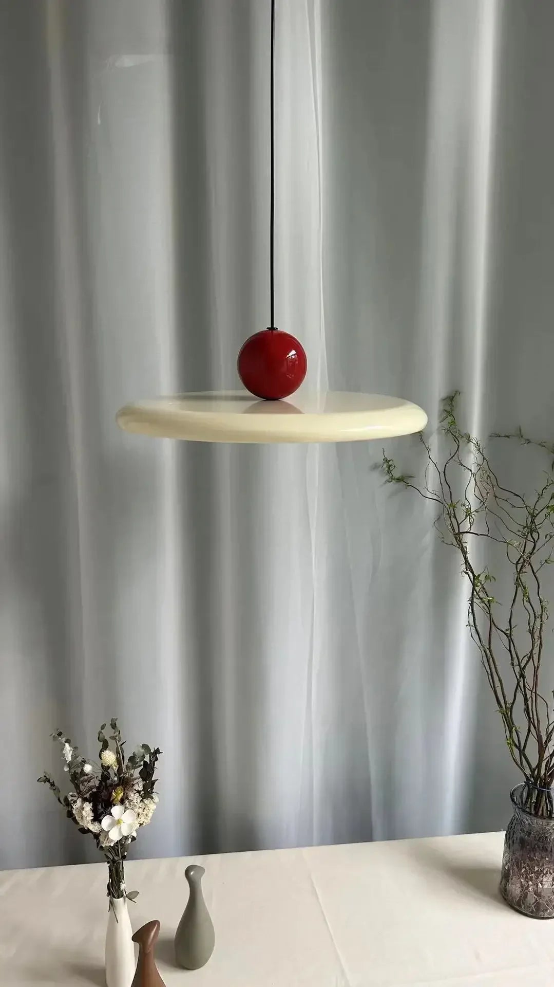 Pendant Lamp | 7.9 - 11.8in | Retro Flying Saucer Design | Metal Chandelier | Nordic Cream Style | LED E27 | Brick by Brick