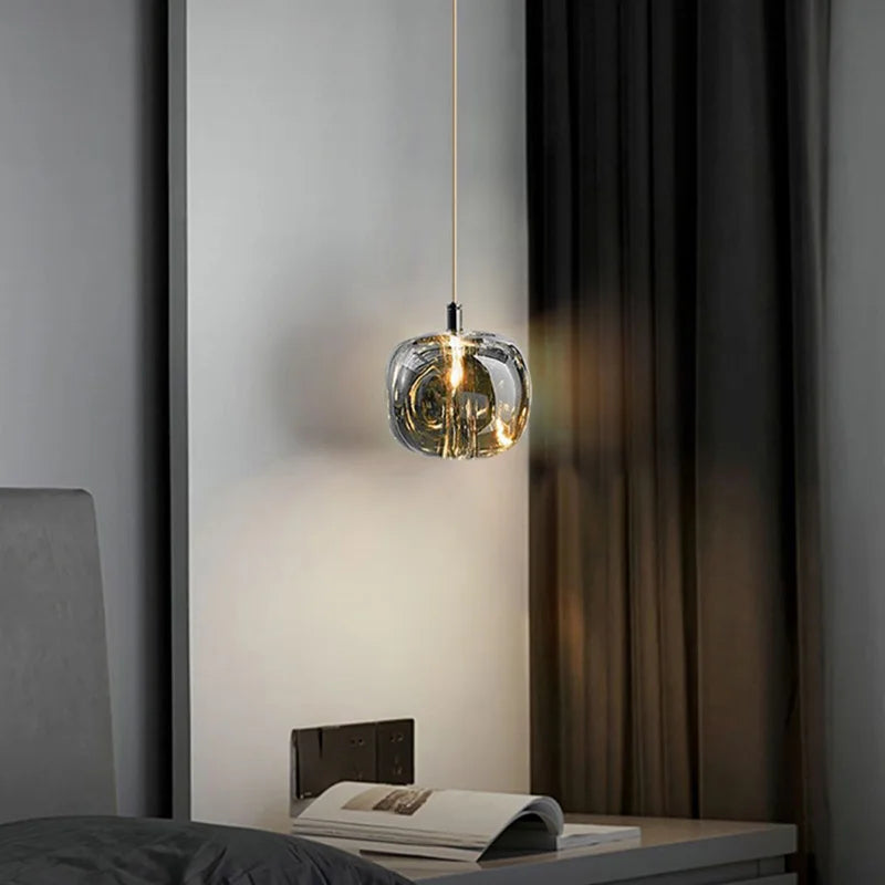 Luxury Small Chandelier | 3.9 x 4.3 in or 5.1 x 5.9 in | Crystal Apple Pendant Light | Copper Hanging Lamp | Brick by Brick