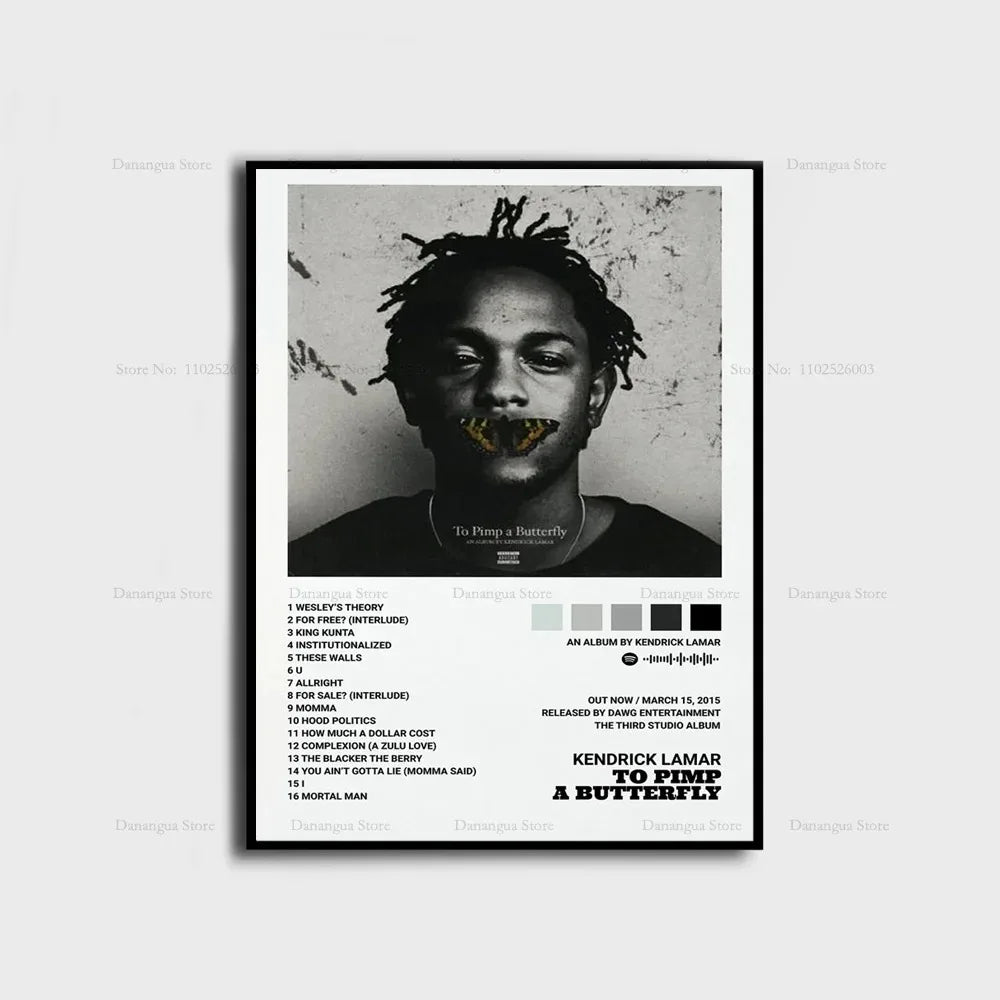 Kendrick Lamar Album Canvas Wall Art | 7.9 - 19.7 in | Good Kid Maad City Poster | Hip Hop Music Decor | Unframed | Brick by Brick