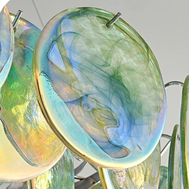 Murano Glass Chandelier | 19.7-35.4 in | Glass + Iron | LED Bulbs Included | Colorful Pendant Light | Brick by Bric