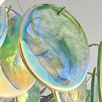 Murano Glass Chandelier | 19.7-35.4 in | Glass + Iron | LED Bulbs Included | Colorful Pendant Light | Brick by Bric