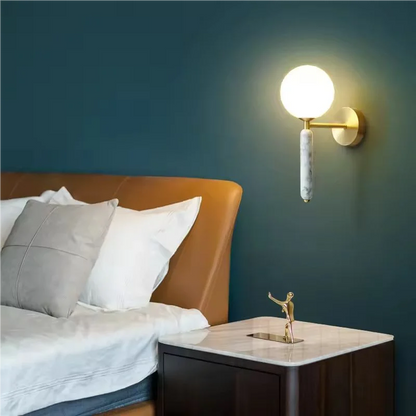 Modern Wall Light | Frosted Glass Shade | LED Up & Down Accent Light for Home Interiors | Brick by Brick