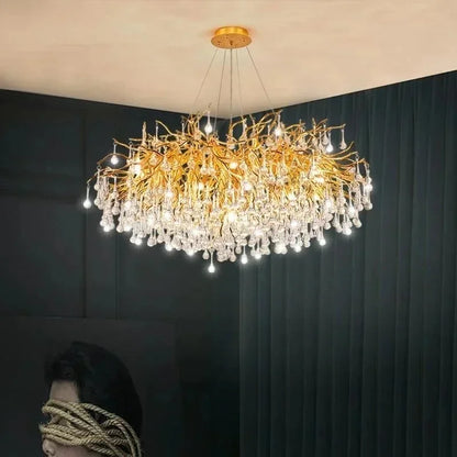American Crystal Pendant Chandelier | D15.7- 47.2 in & L39.4-70.9 in | Modern Luxury Ceiling Light | Brick by Brick