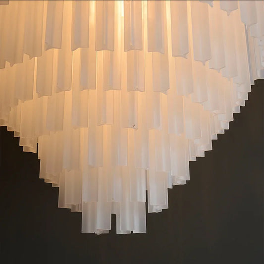 Round Glass Pendant Light | LED Chandelier | 3-Color Warm Neutral Cool | 24–31 in | Brick by Brick