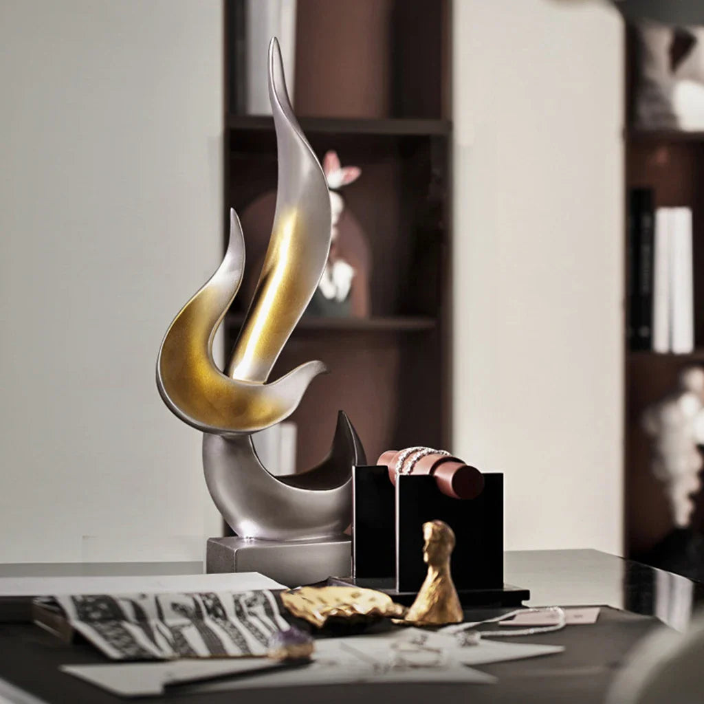 Eternal Ornament Sculpture | Abstract Resin Art | 15.3" Modern Decor