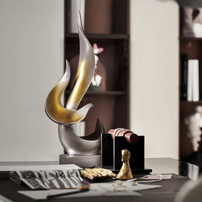 Eternal Ornament Sculpture | Abstract Resin Art | 15.3" Modern Decor