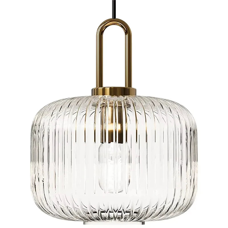 Glass Pendant Light | Modern Hanging Lamp | Clear Glass | E27 Bulb Fixture | Indoor Ceiling Lighting | Brick by Brick