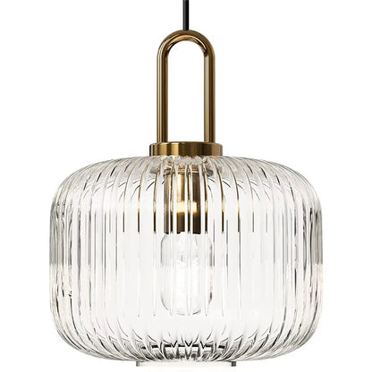 Glass Pendant Light | Modern Hanging Lamp | Clear Glass | E27 Bulb Fixture | Indoor Ceiling Lighting | Brick by Brick