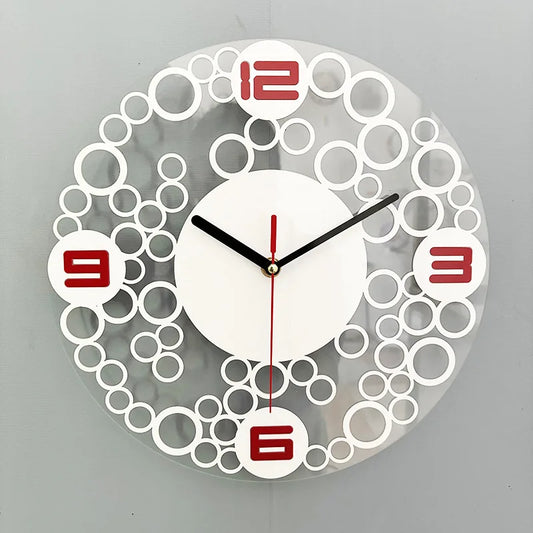 Modern Silent Wall Clock | 16.5" | Color Burst Design | Quiet Sweep Movement | Brick by Brick
