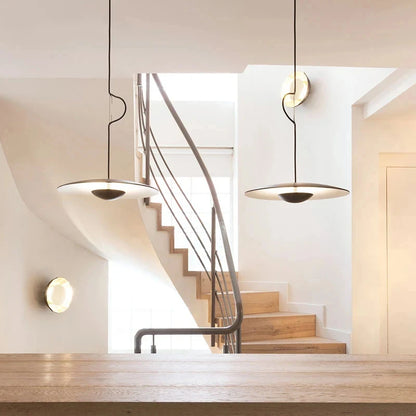 Modern Creative Chandelier | LED Ceiling Pendant Light | Black & Wood Grain Design | Adjustable Sizes | Brick by Brick