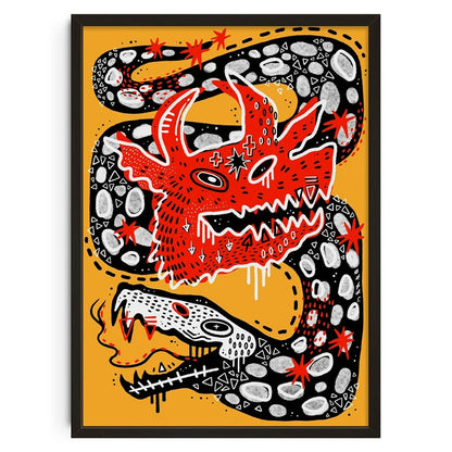 Vintage Abstract  Wall Art | 7.9 - 19.7 in | Mind Maze Poster | Retro Canvas Print | Unframed | Brick by Brick