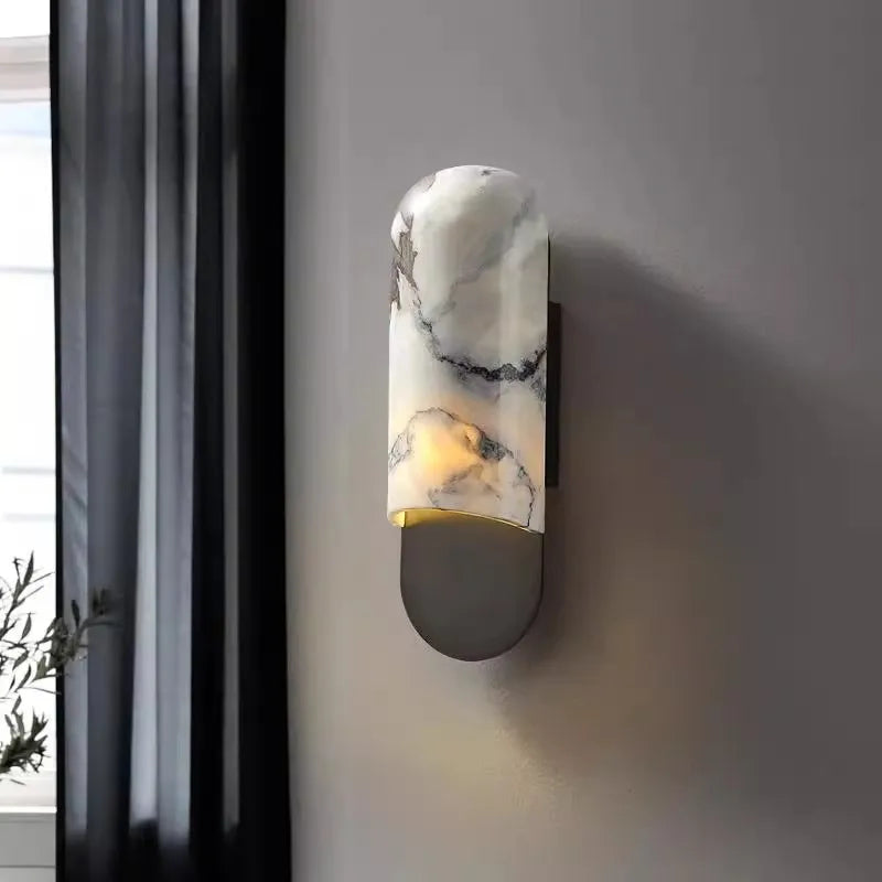 LED Marble Wall Lamp | 30.70 in | Modern Bedside & Hallway Sconce | Elegant Downlight | Brick by Brick