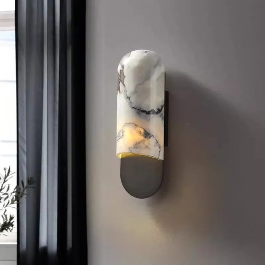LED Marble Wall Lamp | 30.70 in | Modern Bedside & Hallway Sconce | Elegant Downlight | Brick by Brick
