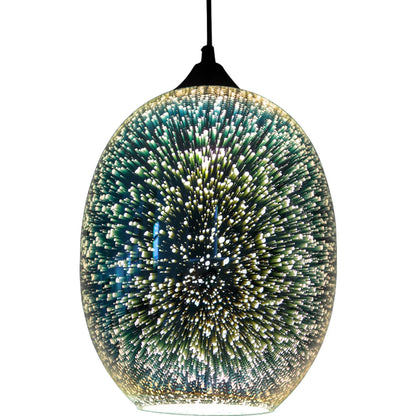 3D Fireworks Glass Pendant Light | 8.66 × 12.59 in | Modern Ceiling Lamp | Adjustable Hanging Fixture | Brick by Brick