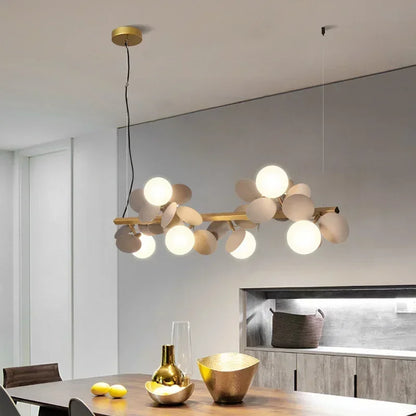 Modern Nordic Glass Ball Chandelier | 6 - 12 Heads | Long Gold Iron Pendant Light | LED Hanging Lamp | Brick by Brick
