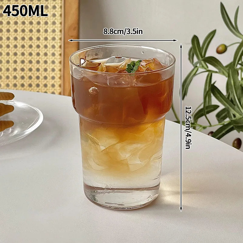 Wave Glass Cup | Transparent Ripple Drinking Cup | 300ml to 650ml | Creative Mug | Brick by Brick