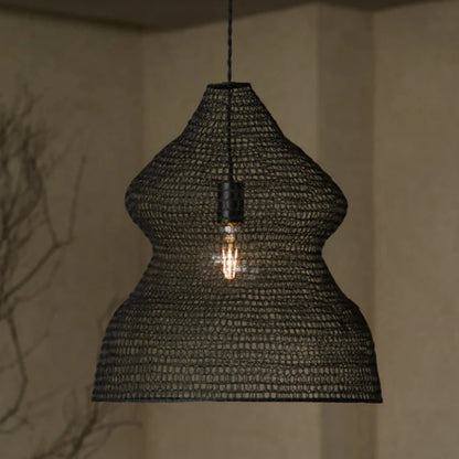 Wabi Sabi Iron Mesh Chandelier | 7.5 lbs | H14 - H 29.5in | Japanese Style Retro Pendant Light | Brick by Brick