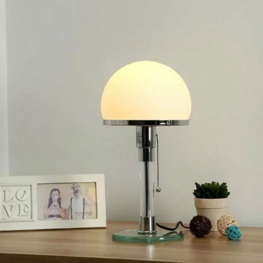 Bauhaus Glass Table Lamp | 7.1 x 14.2 in | Wilhelm Nordic Designer Light | Simple Modern LED Lighting | Brick by Brick