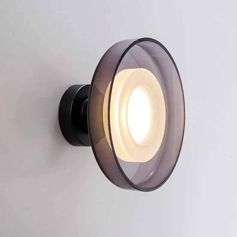 LED Wall Lamp | 8.7 x 5.1 in | Modern Glass Sconce | Clear or Gray Shade | Ambient Indoor Lighting | Brick by Brick