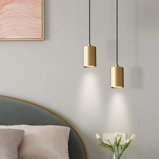 Modern Pendant Lamp | 2.4 x 4.3in | Nordic Minimalist LED Iron Light | Bedroom Living Room Ceiling Fixture | Brick by Brick
